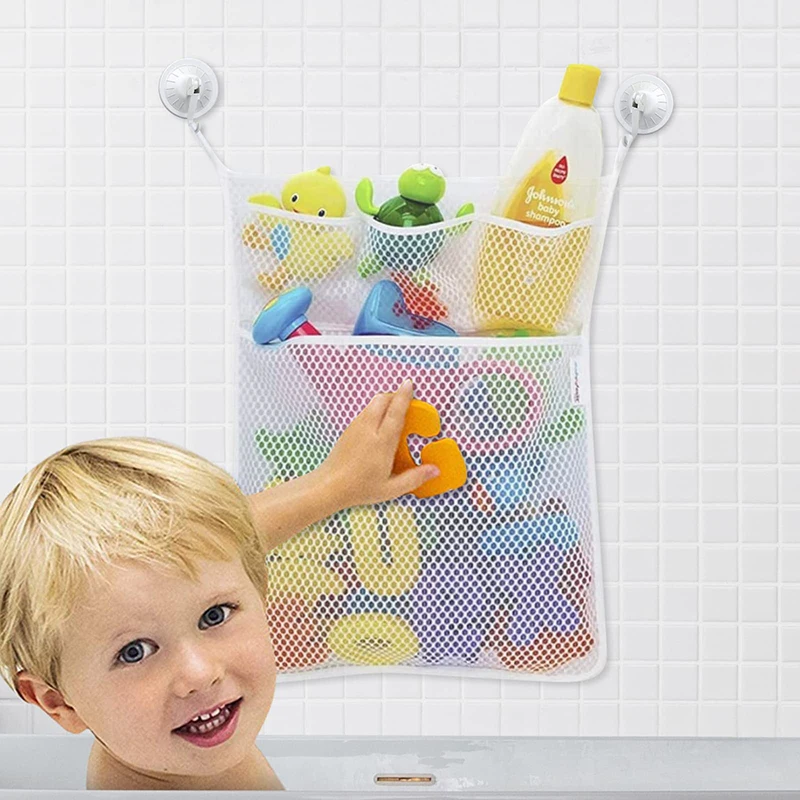 Home Bathroom Organizer - Mainan mandi mandi bayi putih, jaring