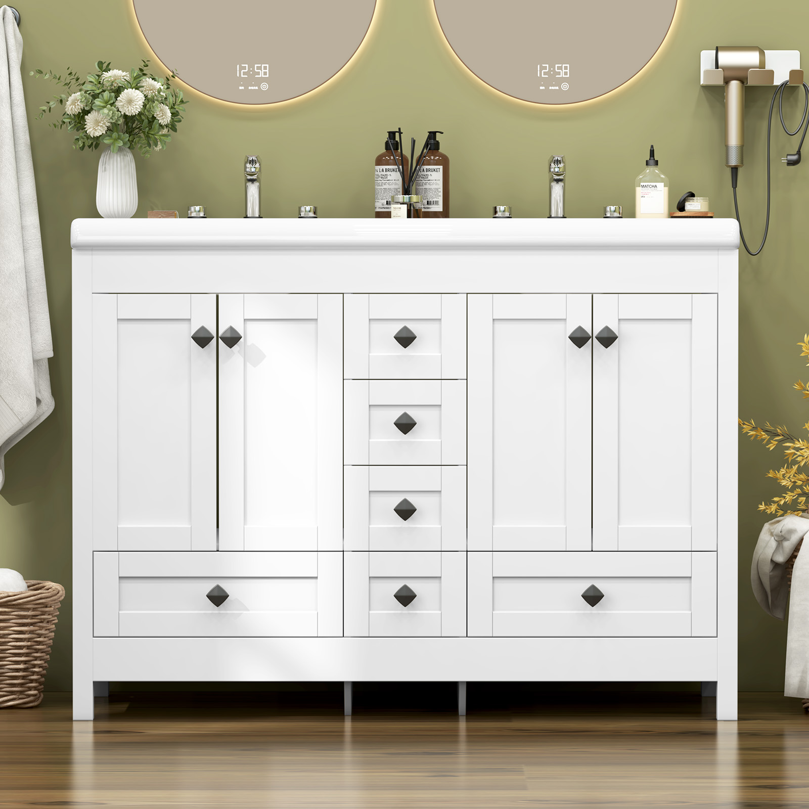 Kabinet Kamar Mandi Putih 47,3 - Home Bathroom Vanity Combo ulasan dan harga