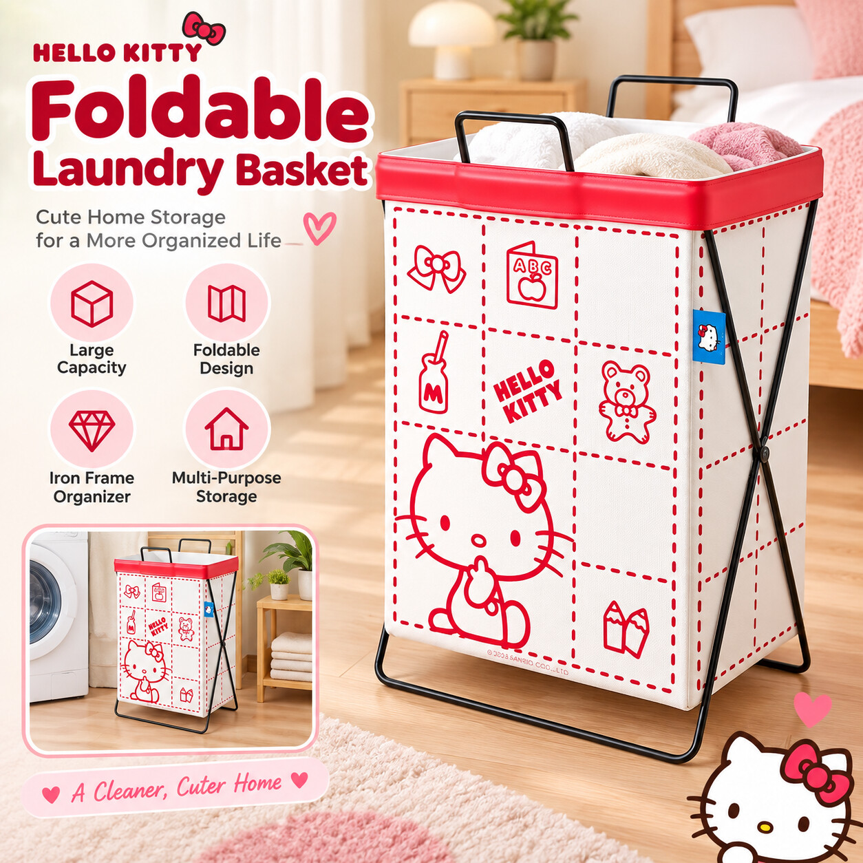 Keranjang Pakaian Besar dengan - Home Edit Bathroom Storage ulasan dan harga